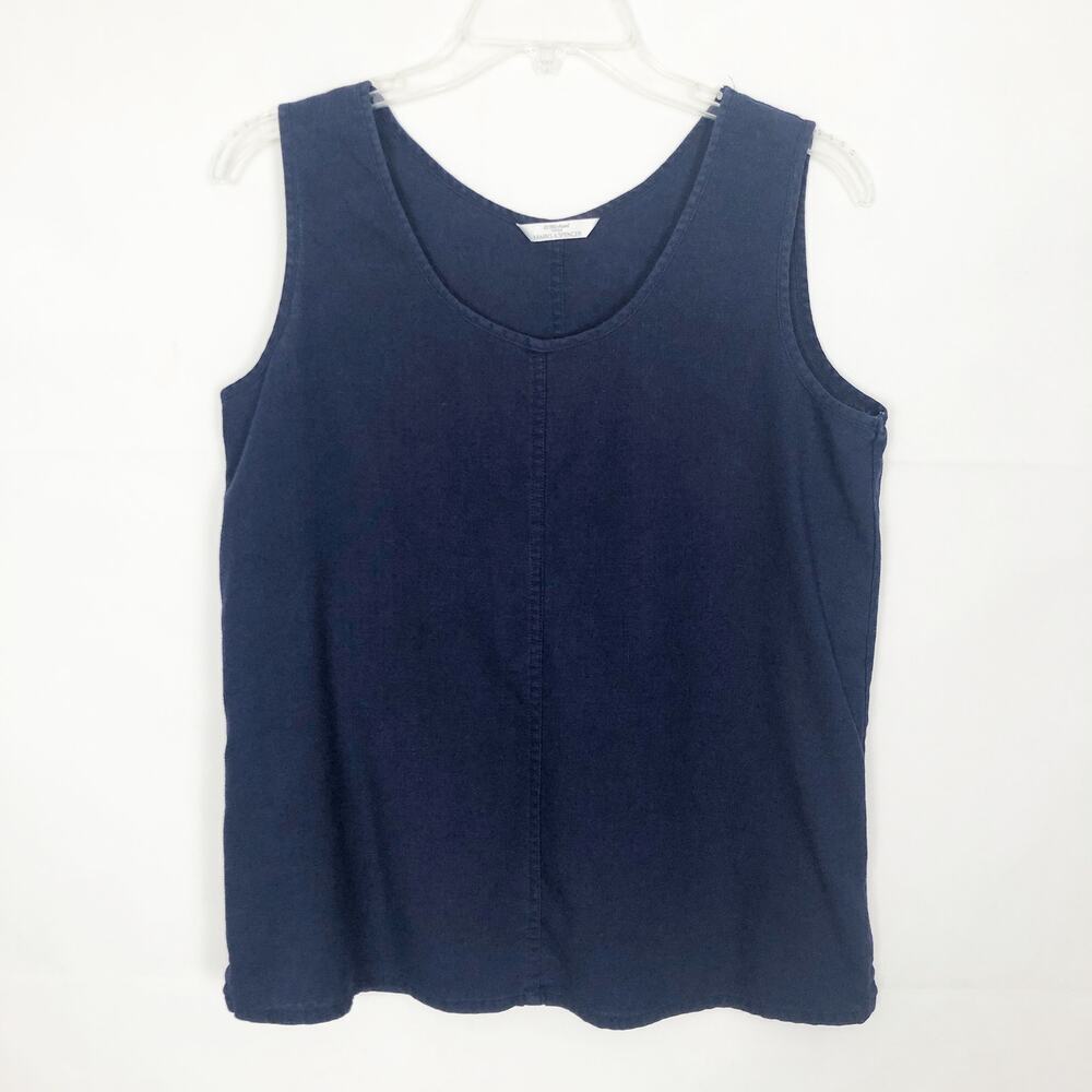 St Michael Marks & Spencer Linen Blend Blue Top Size 38